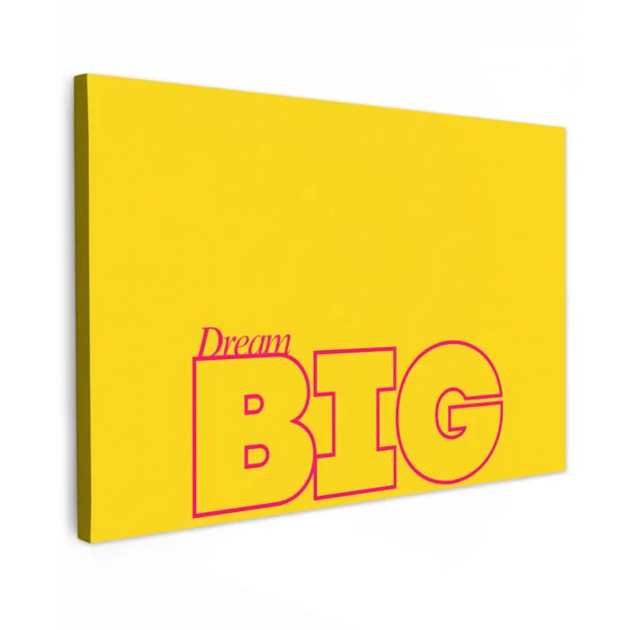Dream big - Geel - Grafisch canvas 2cm klein -z3d