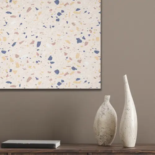 Terrazzo -  Patroon - Kleurrijk - Indigo PET vilt klein 837 -sfeer6_closeup