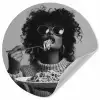Vrouw - Pasta - Zwart - Wit Wandcirkel behangsticker klein -3d