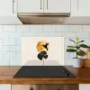 Zwarte kolibrie - Bloem - Gouden cirkel keuken achterwand spatscherm klein -sfeer2