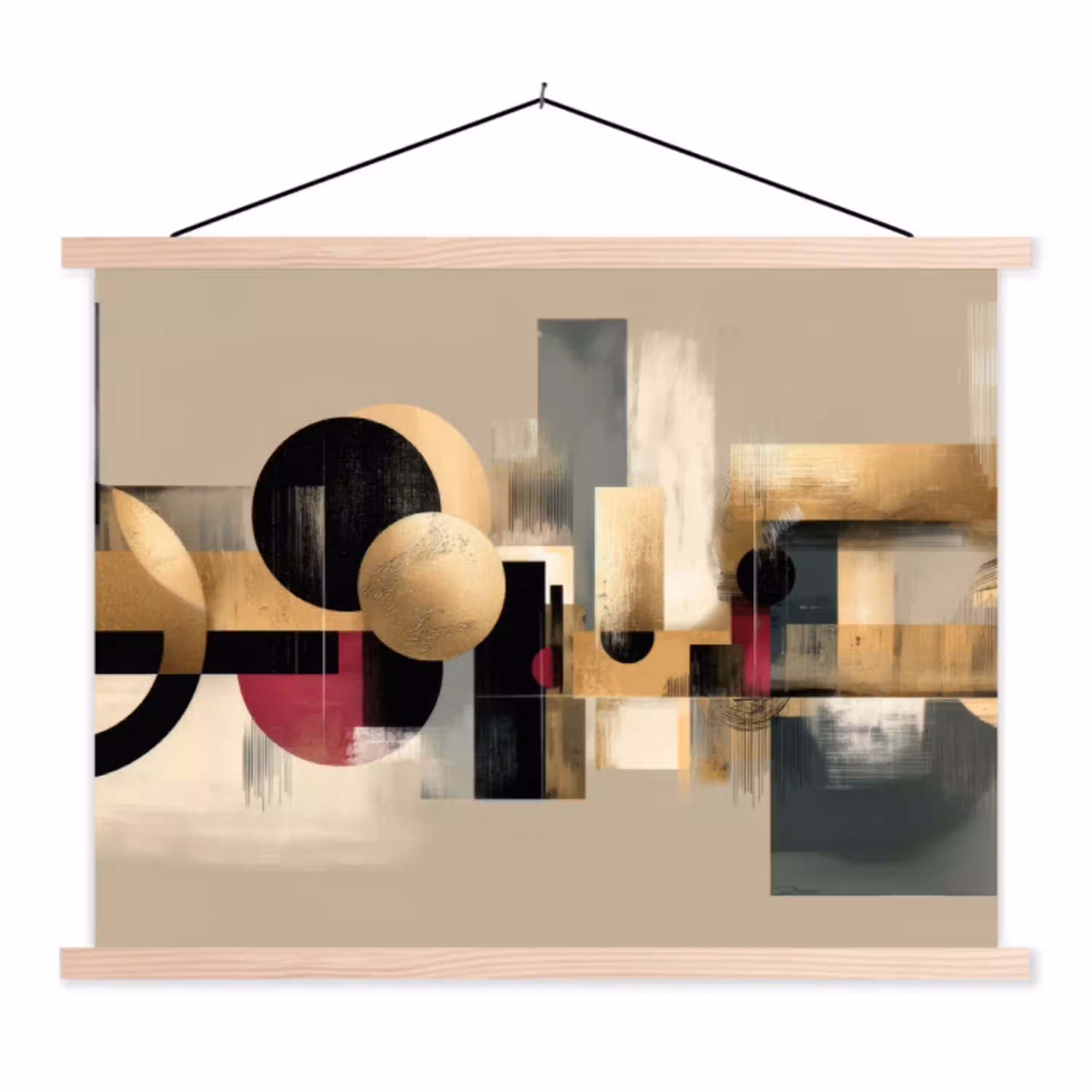 Abstract - Vormen - Beige - Texturen textielposter latten blank klein -3d