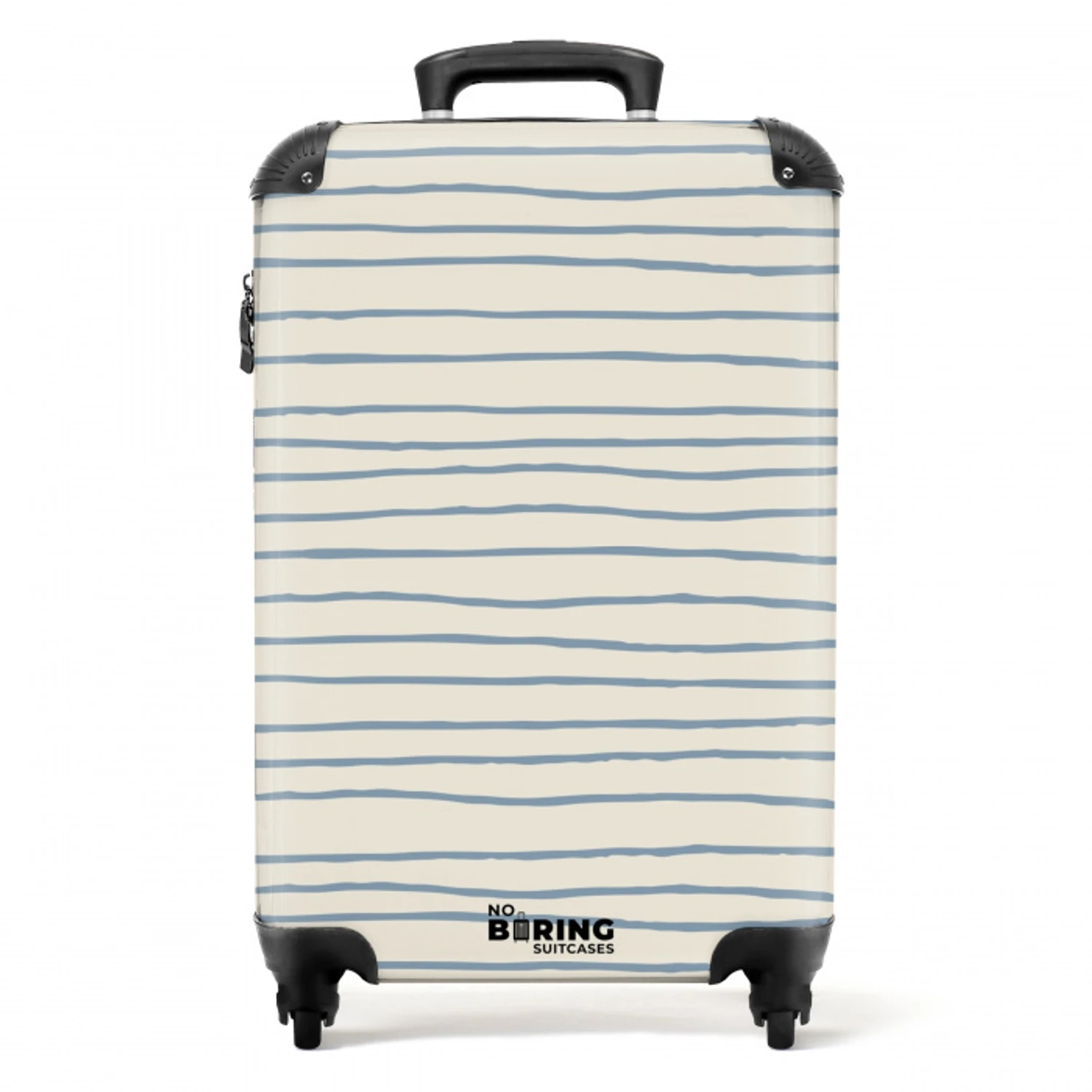 Blauwe handgetekende strepen NBS - Handbagage koffer - Volwassenen Unisex middel -productfoto_recht