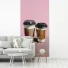 Koffiebekers - Deksel - Verf - Textuur fotobehang vinyl groot -woonkamer