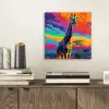 Giraffe - Savanna - Lucht - Gekleurd aluminium wit klein -sfeer1