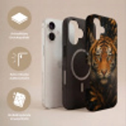 Bladeren - Tijger - Oranje Toughcase MagSafe Apple iPhone 17 klein -USP_Lagen_DE