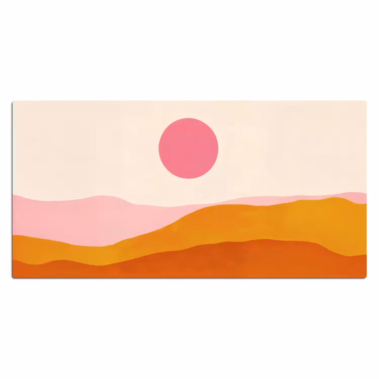 Bureau onderlegger - Zon - Heuvels - Abstract - Roze