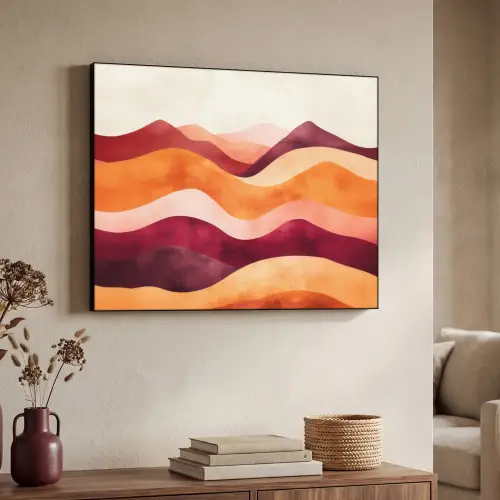 Abstract - Landschap - Golven Textielframe - compleet frame klein -sfeer3
