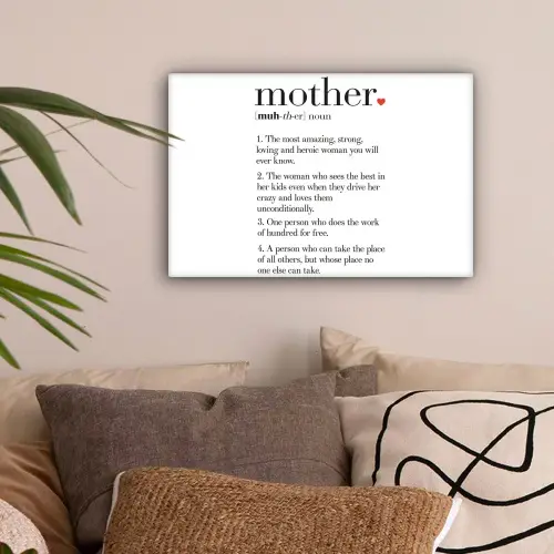 Moeder definitie - Quotes - Mother - Spreuken canvas 2cm klein -sfeer1