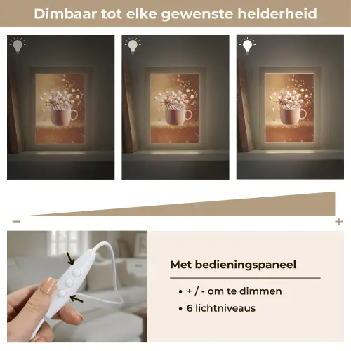 Chocomelk - Drinken - Warm - Bruin Light Box met kabel (Tafellamp) klein -USP_dimbaarNL