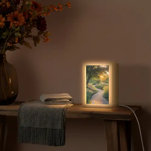 Pad - Bloemen - Park Light Box met kabel (Tafellamp) klein -sfeer4