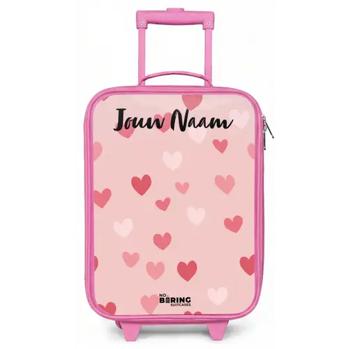 Hartjes - Patroon - Roze Kinderkoffer - Roze klein -zz3dotto