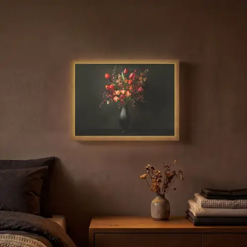 Bloemen - Takken - Boeket Light Box met batterij (Wandlamp) middel -sfeer4