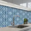 Tegel - Patroon - Blauw - Wit keuken achterwand 2 middel 871 -3d_schuin