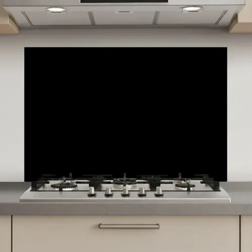 Zwart - Effen kleur keuken achterwand spatscherm klein 900 -3d_website