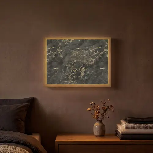 Zwart - Marmer - Goud - Nerf Light Box met batterij (Wandlamp) middel 907 -sfeer4