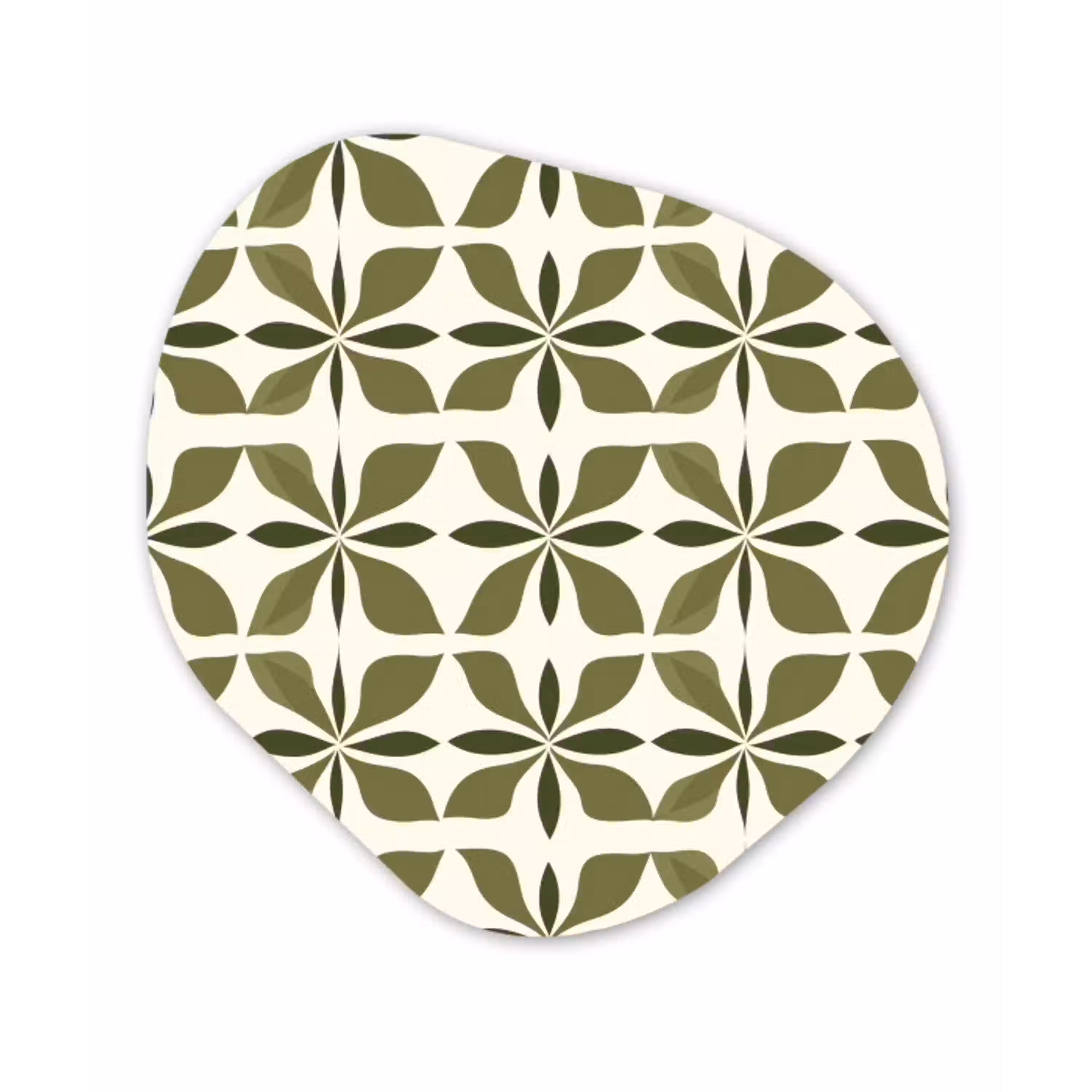 Botanisch - Retro - Groen Wandcirkel Organisch Forex 3mm klein 629 -3d