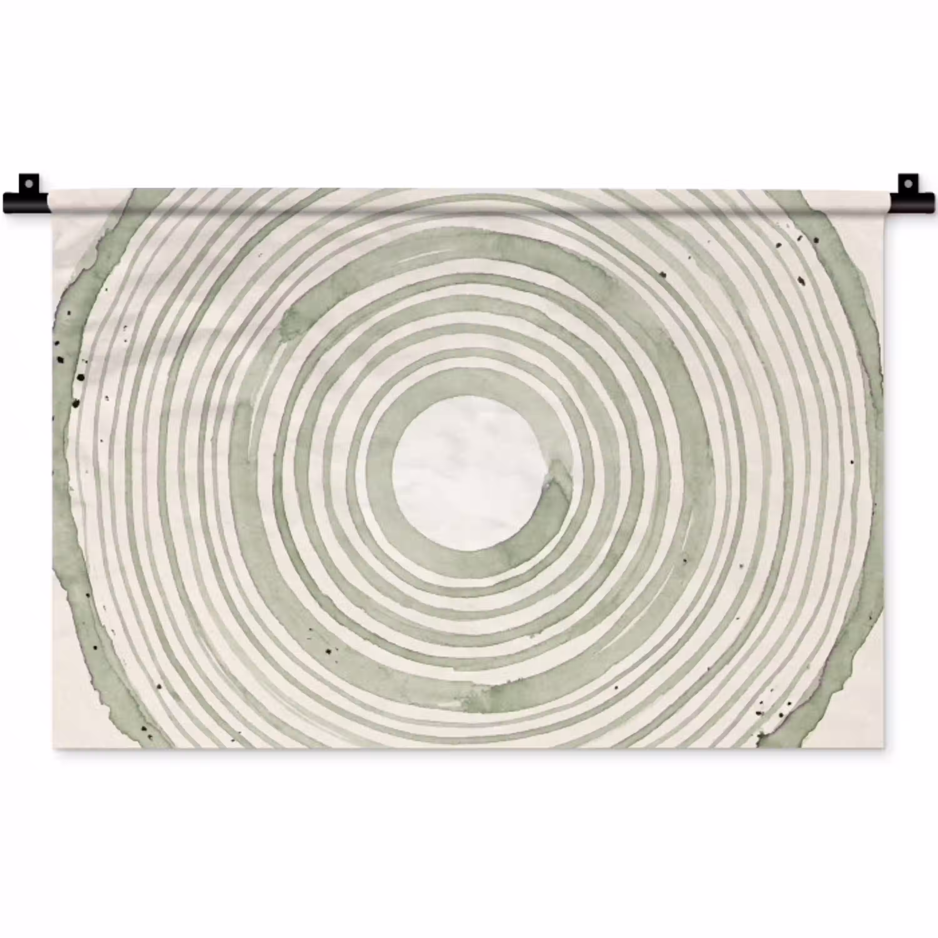 Abstractie - Cirkels - Waterverf - Groen - Modern Wandkleed katoen klein -zz3d