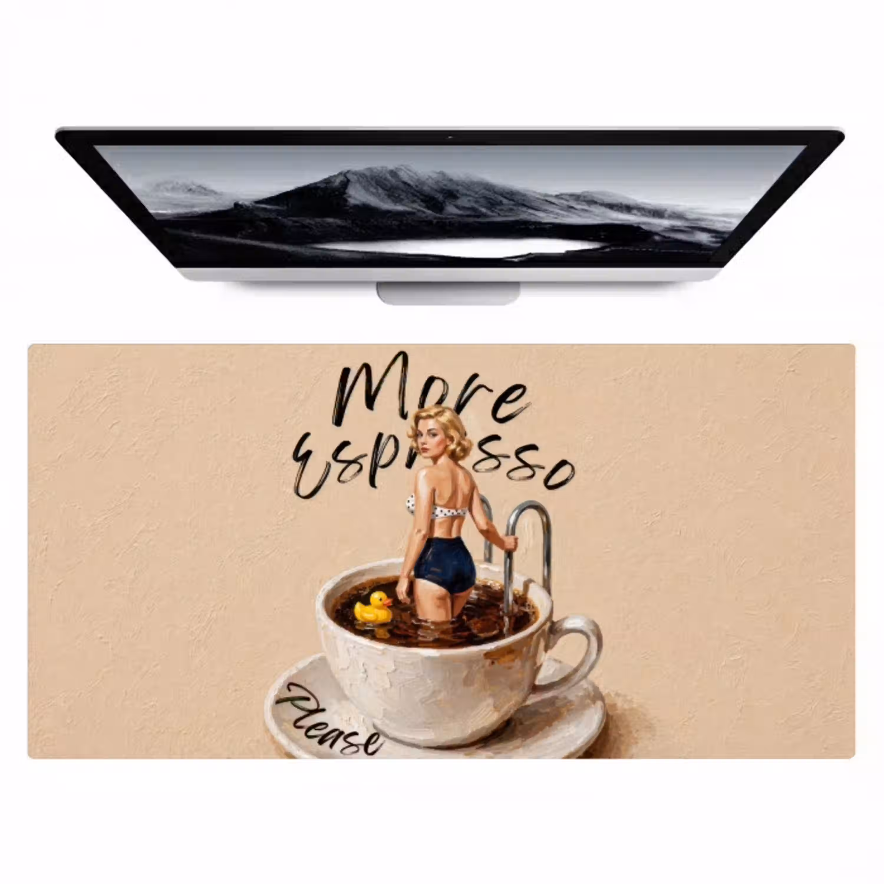 More espresso - Koffie - Eend Muismat XXL klein -zzz3d