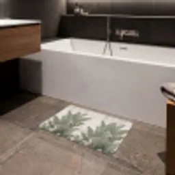 Bananenbladeren - Beton - Groen Badmat klein -sfeer3