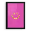 Smiley - Vrolijk - Roze fotolijst zwart zonder passe partout klein -3d
