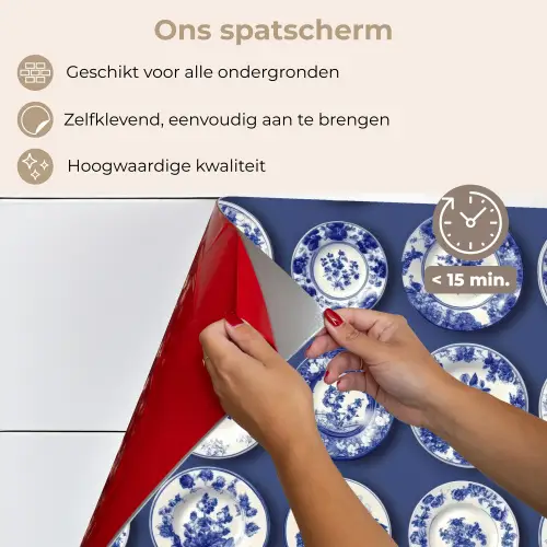 Borden - Floraal - Blauw keuken achterwand spatscherm klein 900 -spatscherm_NL