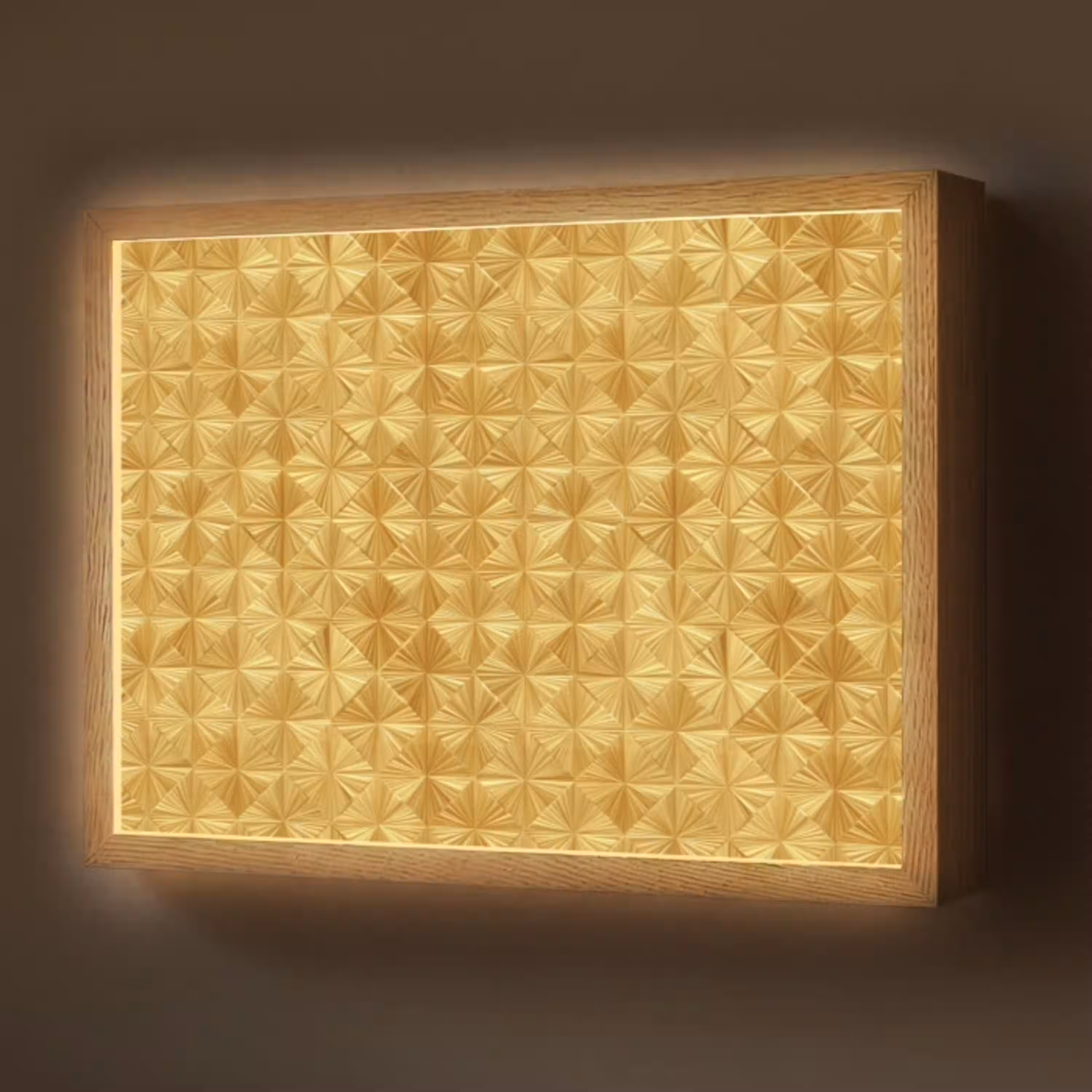 Tegels - Geometrisch - Reliëf - Goud Light Box met batterij (Wandlamp) middel 907 -z3d_website
