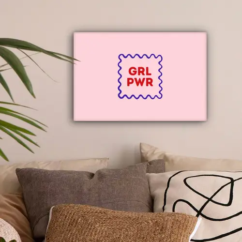 Grl pwr - Roze - Kader canvas 2cm klein -sfeer1