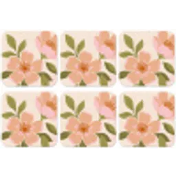 Grafisch - Bloemen - Roze onderzetter kurk middel -zkaufland3dotto