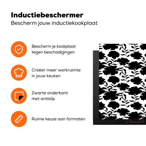 Bloemen -  Patroon - Decoratief Inductie beschermer vinyl 3mm klein 276 -zzzzzzz-td-ups