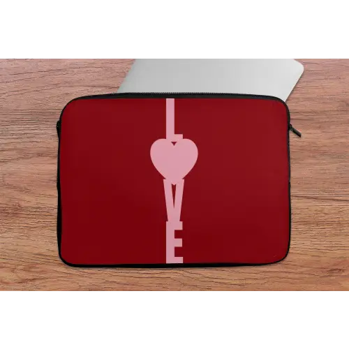 Love - Hart - Rood laptophoes neopreen klein -tafel