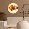Vis - Oranje - Strepen Wandcirkel kunststof plaat 5mm dik klein -sfeer1
