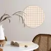 Plaid - Patroon - Vierkant - Beige Wandcirkel plexiglas klein 852 -sfeer4