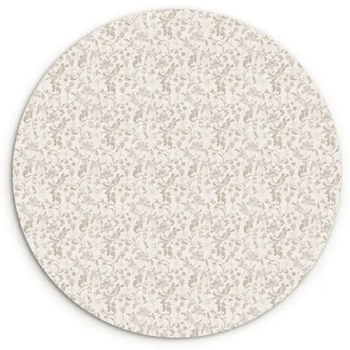 Bloemen - Patroon - Taupe Wandcirkel plexiglas klein 852 -3d