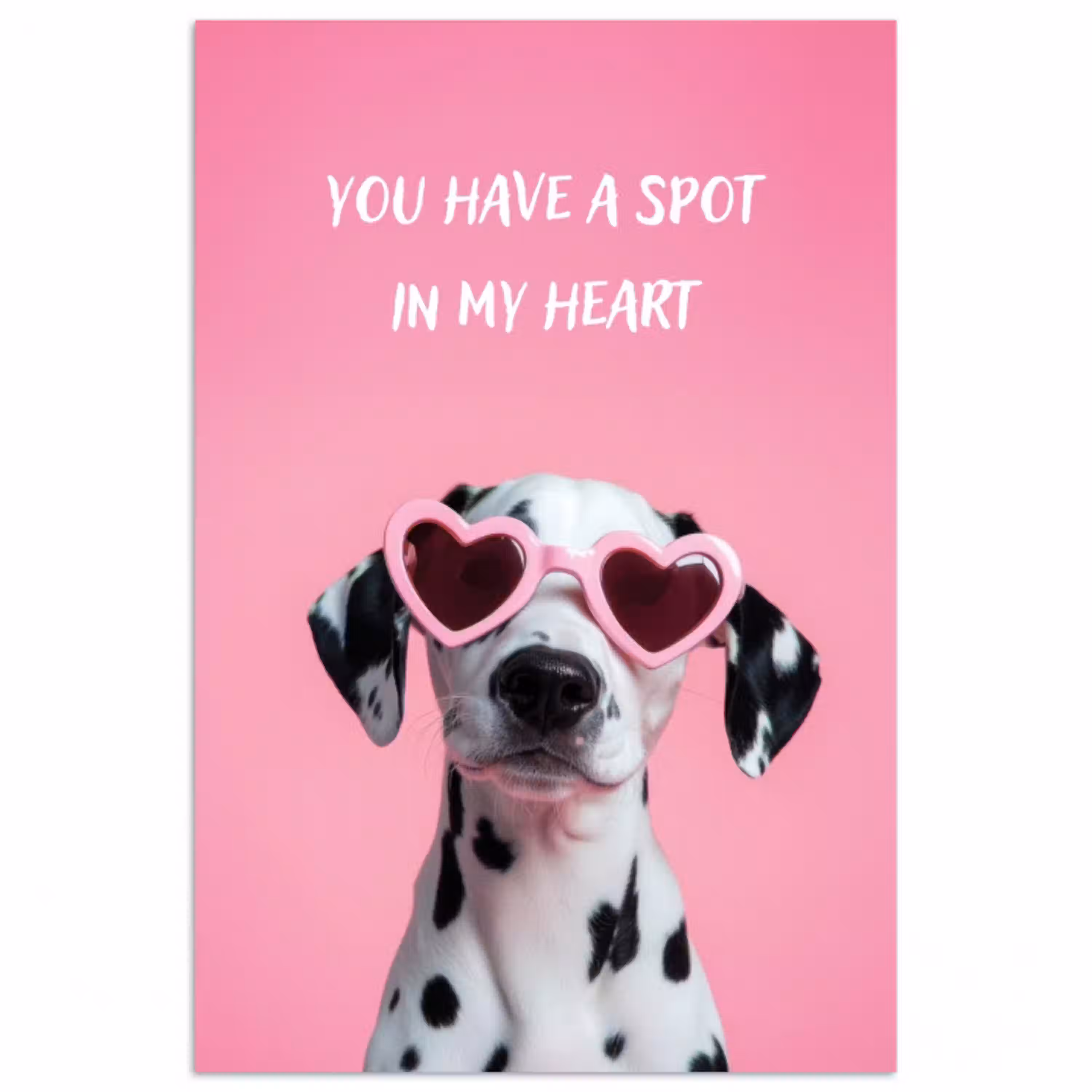 Hartjes - Hond - Valentijn - Roze poster papier klein -3d
