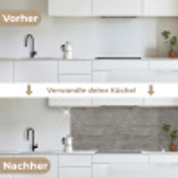 Patroon - Beton - Grijs keuken achterwand 2 middel 871 -voor-na_DE
