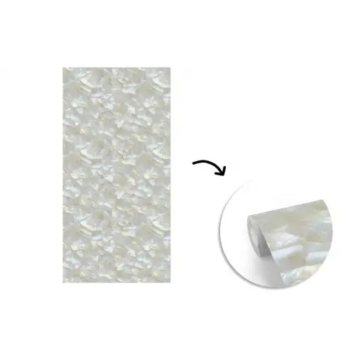 Parelmoerglans - Wit - Schelp fotobehang vinyl groot 64 -3d