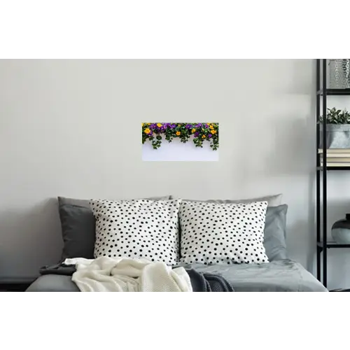 Bloemen - Muur - Geel - Paars Muursticker klein -slaapkamer