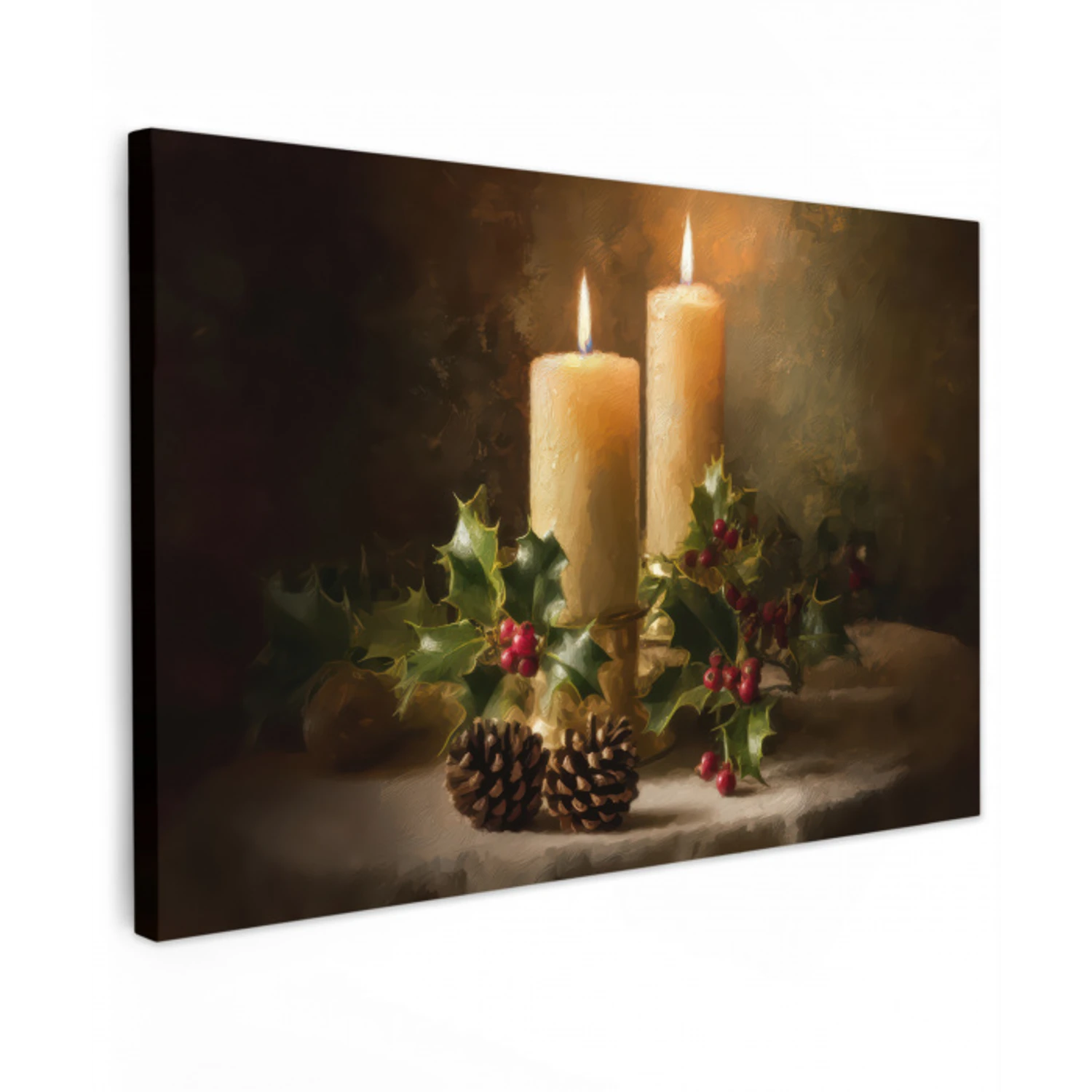 Kaarslicht - Kerst - Veelkleurig canvas 2cm klein -z3d