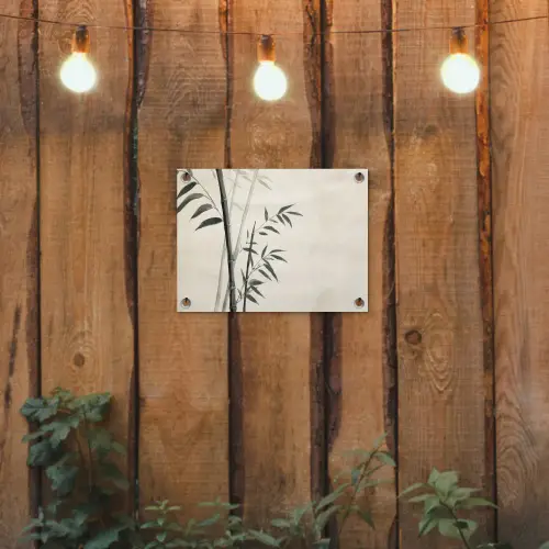 Japandi - Bamboe - Beige tuinposter los doek klein -sfeer1