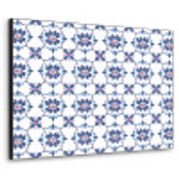 Modern - Patroon - Blauw - Roze Textielframe zwart klein 947 -3d