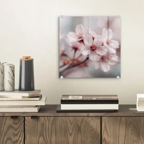 Bloesems - Meeldraden - Geel - Wazig plexiglas 5mm klein -sfeer1