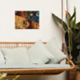 Silhouetten - Abstract - Zon - Maan tuinposter los doek klein -sfeer7