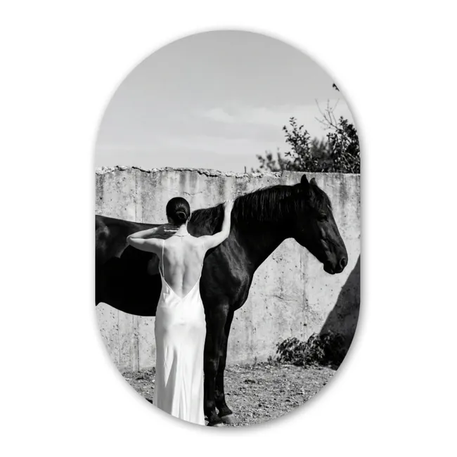 Muurovaal - Vrouw - Paard - Artistiek
