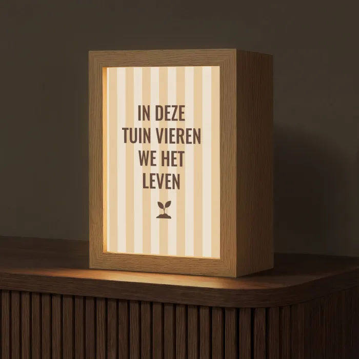 Tuin - Quote - Strepen - Zomer Light Box met kabel (Tafellamp) klein -z3d_website