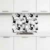 Lijnen - Gezichten - Zwart - Wit keuken achterwand 2 middel 865 -3d