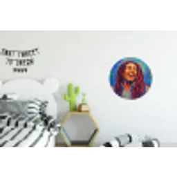 Regenboogkleuren - Man - schilderij Wandcirkel aluminium klein -kinderkamer