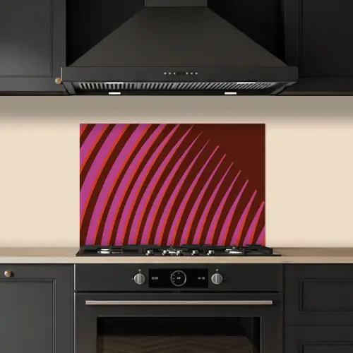 Lijnen - Rood - Beweging keuken achterwand spatscherm klein -sfeer1