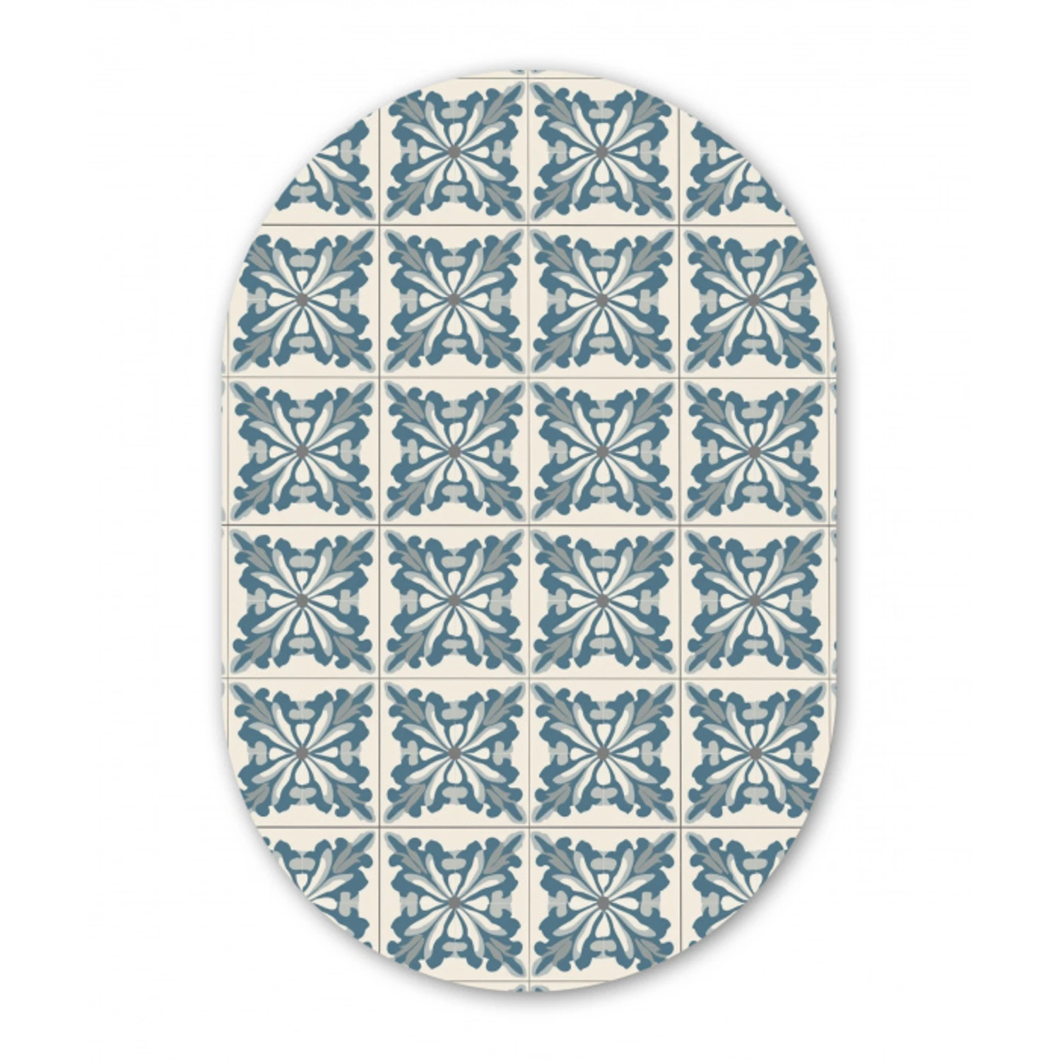 Dessin - Tegel - Blauw Wandcirkel Ovaal Forex klein 630 -3d