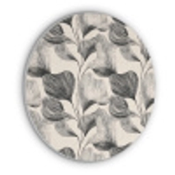 Botanisch - Bladeren - Zwart Akoestische PET Vilt - Rond klein 838 -3d