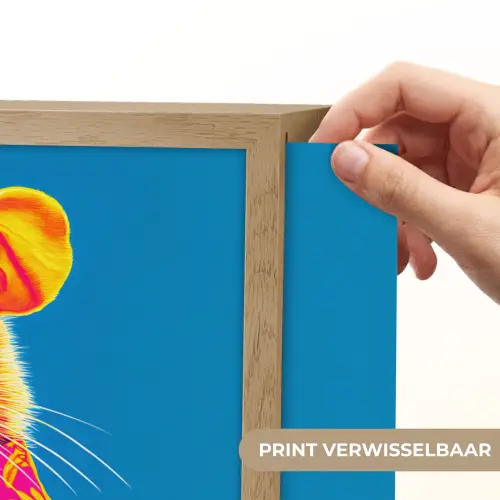Muis - Kimono - Bloemen - Blauw Light Box met batterij (Wandlamp) middel -USP_websiteprintNL